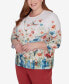 ფოტო #2 პროდუქტის Plus Size Sedona Sky Dragonfly Top With Necklace