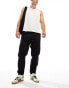 Pull&bear basic cargo trouser in black