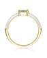 ფოტო #3 პროდუქტის RA Young Adults/Teens 14k Yellow Gold Plated with Baguette Cubic Zirconia Solitaire White Enamel Slim Stacking Ring