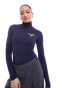 Фото #2 товара Polo Ralph Lauren Sport Capsule roll neck skin t-shirt with logo in navy