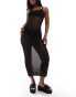 Фото #1 товара Aria Cove sequin knit cami maxi beach dress in black