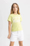 Kız Çocuk T-shirt Açık Yeşil B5102a8/gn664