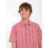 VOLCOM Newbar Stripe short sleeve shirt Washed Ruby, S - фото #4