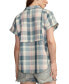 Фото #2 товара Women's Plaid Cotton Short-Sleeve Beach Shirt