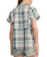 Women's Plaid Cotton Short-Sleeve Beach Shirt