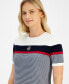 ფოტო #3 პროდუქტის Women's Cotton Color-Blocked Crewneck Tee