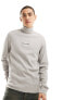 Calvin Klein Jeans freefit roll neck long sleeve sweatshirt in porpoise