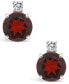 Garnet (1-1/3 ct. t.w.) and Diamond Accent Stud Earrings in 14K Yellow Gold