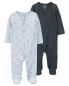Фото #1 товара Baby 2-Pack Zip-Up PurelySoft Sleep & Play Pajamas 3M