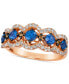 ფოტო #1 პროდუქტის Blueberry Sapphire (3/4 ct. t.w.) & Diamond (7/8 ct. t.w.) Scalloped Ring in 14k Rose Gold