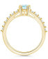 ფოტო #3 პროდუქტის Aquamarine (3/4 Ct. T.W.) and Diamond (1/3 Ct. T.W.) Ring in 14K Yellow Gold