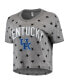 Women's Gray Kentucky Wildcats Headliner Stars Cropped Tri-Blend T-shirt