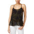 Bar III Women's Ruffled Spaghetti Strap Tank Top Black XS