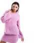 Фото #4 товара Object fluffy knit jumper co-ord in powder pink