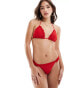 Brave Soul frilled edge bikini bottoms in tomato red