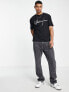 Selected Homme oversize fit t-shirt with whatever print in black