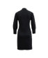 Women's Long Puff Sleeve Mock Neck Sweater Dress