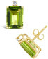 Фото #1 товара Peridot (3-3/8 ct.t.w) and Diamond Accent Stud Earrings in 14K Yellow Gold