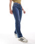 Stradivarius Petite straight leg jean in dark blue