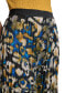 ფოტო #4 პროდუქტის Women's Logo-Waistband Pleated Satin Midi Skirt