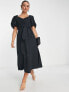 & Other Stories wrap midi dress in black