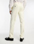 Devils Advocate slim fit pleated cream tux trouser