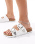 Фото #2 товара ASOS DESIGN Wide Fit Famous double strap western sandals in white