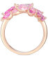 ფოტო #2 პროდუქტის Lab-Grown Pink Sapphire Leaf Statement Ring (2 ct. t.w.) in 14k Rose Gold-Plated Sterling Silver
