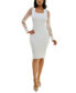 ფოტო #1 პროდუქტის Juniors' Pearl-Sleeve Square-Neck Midi Dress