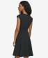 Фото #2 товара Women's Extended-Shoulder Jewel-Neck Dress