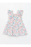 Lcw Baby V Yaka Kısa Kollu Çiçekli Kız Bebek Elbise Bayq