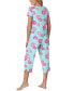 ფოტო #2 პროდუქტის Women's 2-Pc. Printed Cropped Pajamas Set