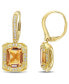 ფოტო #1 პროდუქტის Citrine (6-1/5 ct. t.w.), White Topaz (1/3 ct. t.w) and Diamond (1/10 ct. t.w.) Drop Earrings in 18k Yellow Gold Over Sterling Silver