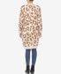 Women's Leopard Print Open Front Sherpa Cardigan