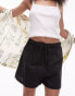 Topshop co-ord linen blend beach shorts in black Черный, L - EU 44 - фото #1