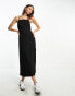 Фото #1 товара Stradivarius tailored maxi dress in black pinstripe