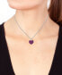 ფოტო #2 პროდუქტის EFFY® Ruby (2 ct. t.w.) & Pink Sapphire (1-7/8 ct. t.w.) Ombré Heart Cluster 18" Pendant Necklace in Sterling Silver