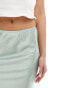 Фото #4 товара Wednesday's Girl satin bias cut midaxi skirt in mint green