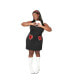 Фото #1 товара Plus Size Black & White Sequin Heart Haute Gossip Mini Dress