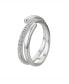 Фото #2 товара Fine Silver Plated Cubic Zirconia Wrap Ring