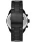 ფოტო #3 პროდუქტის Men's Spiked Black-Tone Stainless Steel Bracelet Watch, 49mm