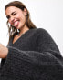 Фото #6 товара Monki v neck knitted sweater in dark grey melange