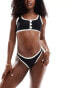 Фото #2 товара Kaiia cami contrast button detail bikini top co-ord in monochrome