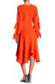 Фото #2 товара BCBGMAXAZRIA Satin Back Long Sleeve Crepe Dress Women's Sz. 10 (Tangier) 152189