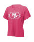 Women's Threads Nick Bosa Pink Distressed San Francisco 49ers Name and Number T-shirt