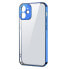 Фото #1 товара Чехол для смартфона Joyroom Ultra тонкий прозрачный с металлическим ободком для iPhone 12 Pro Max темно-синий