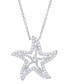 Фото #1 товара Cubic Zirconia Star Necklace in Fine Silver Plate