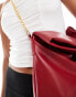 Glamorous slouch oversized clutch bag with detachable crossbody strap in red