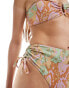 Фото #2 товара Vero Moda mix and match high waisted bikini bottoms with ruched side in pastel snake print