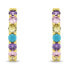 Sparkling gold-plated hoop earrings with colored zircons EA993YRBW